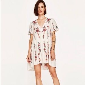 Zara Embroidered Cotton Dress